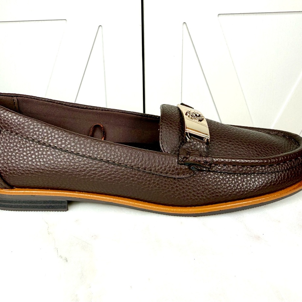 Anne Klein iFlex Naddie Flat Loafer Brown Leather  Preppy Women's Size 7.5 - Picture 6 of 10